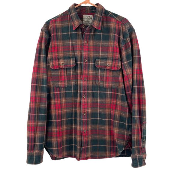 J.CREW Flannel Button Down Shirt Large Mens 100% Cotton Workshirt Mauritius - Picture 1 of 13